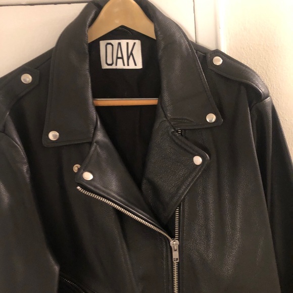 OAK nyc leather Moto jacket longline - Picture 4 of 7